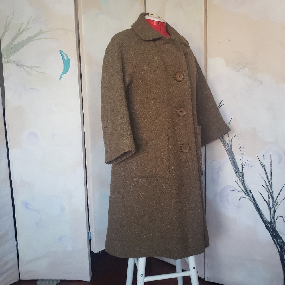 Vintage wool with faux fur and satin lining